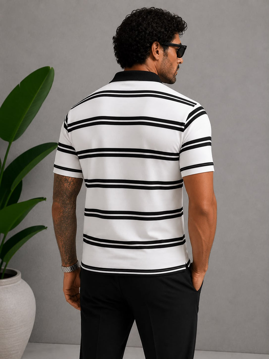 Polo Yaka Çizgili T-Shirt – T004