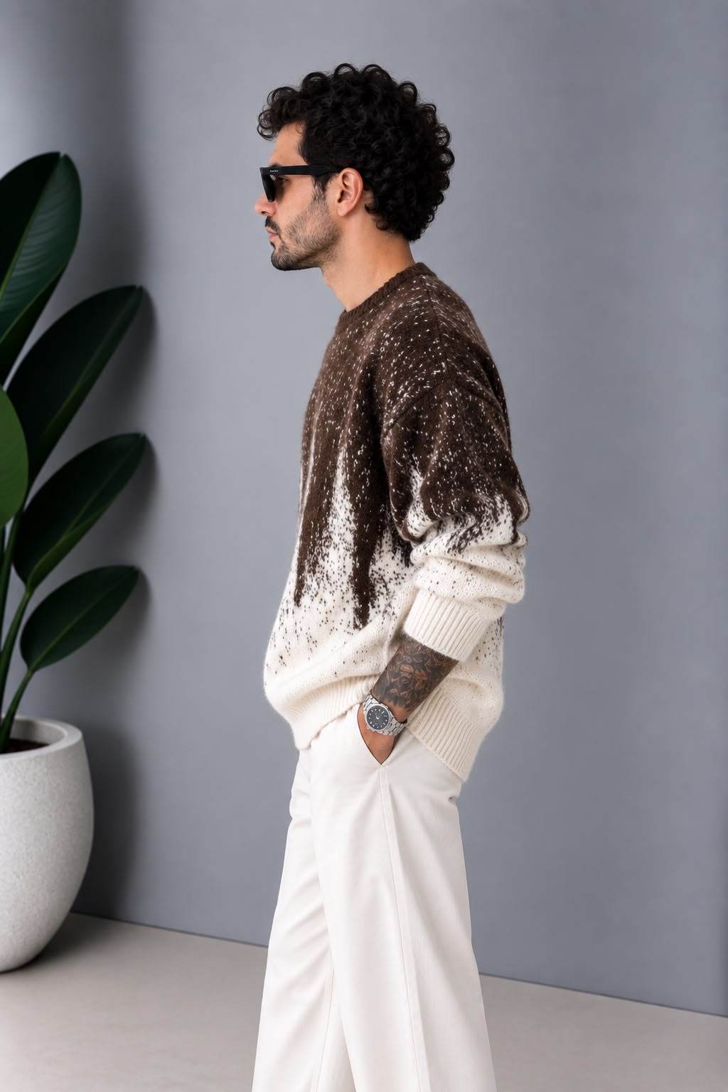 Desenli Kahve Kazak – KZ009