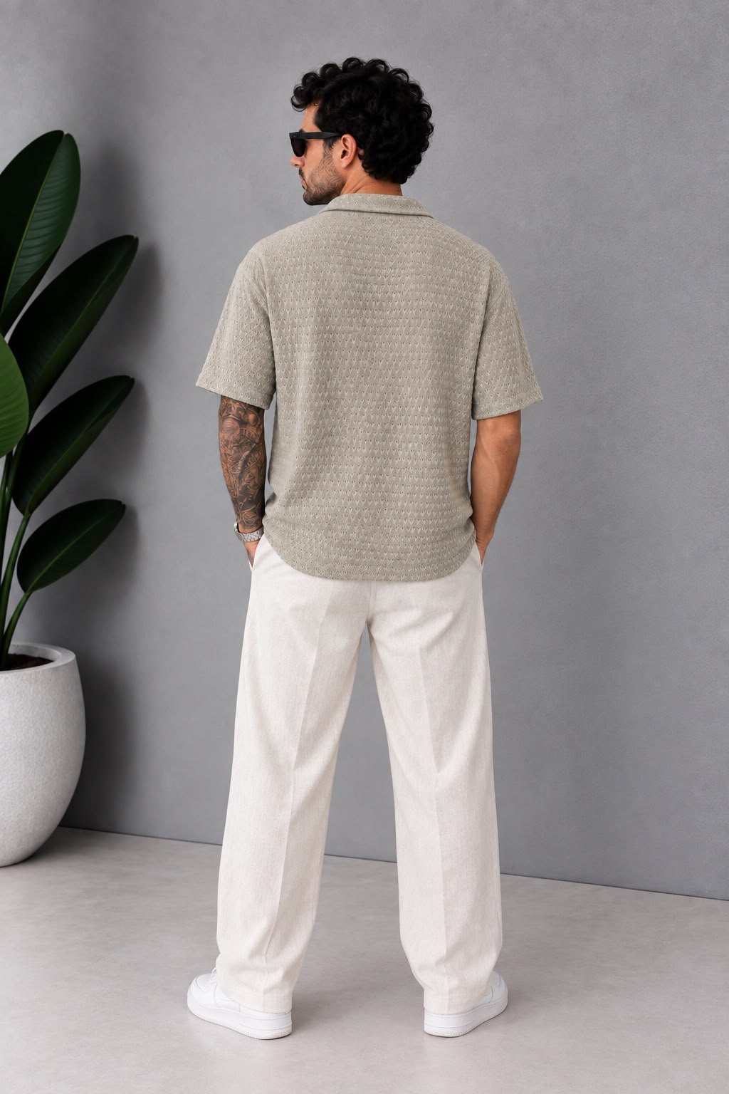 Bej Örme Polo Yaka Triko – T010
