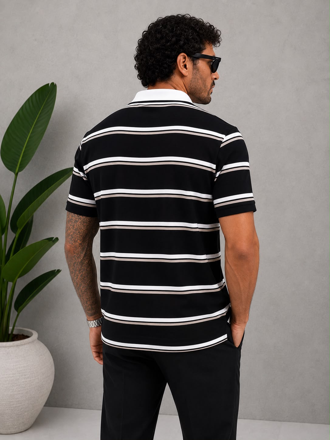 Çizgili Polo Yaka T-Shirt T002